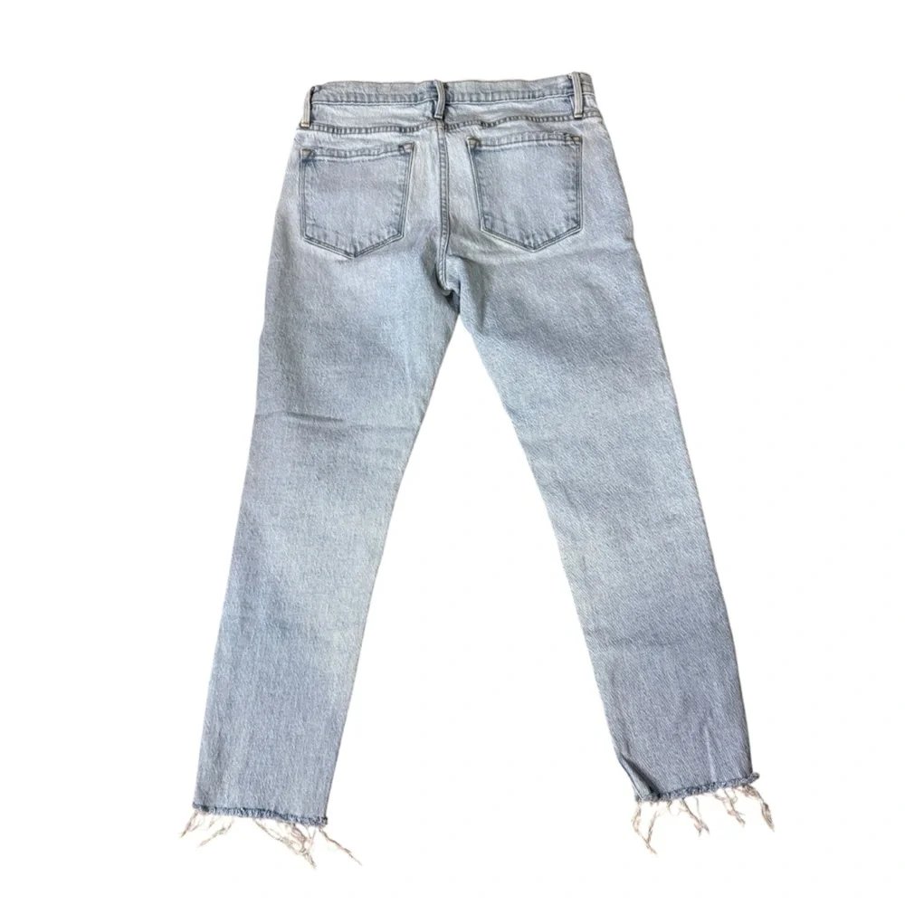 FRAME Le Garcon Hideaway Distressed Patched Crop Jeans Size 27 - Picture 3 of 7